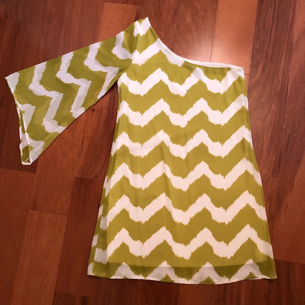 One Shoulder Chevron Dress